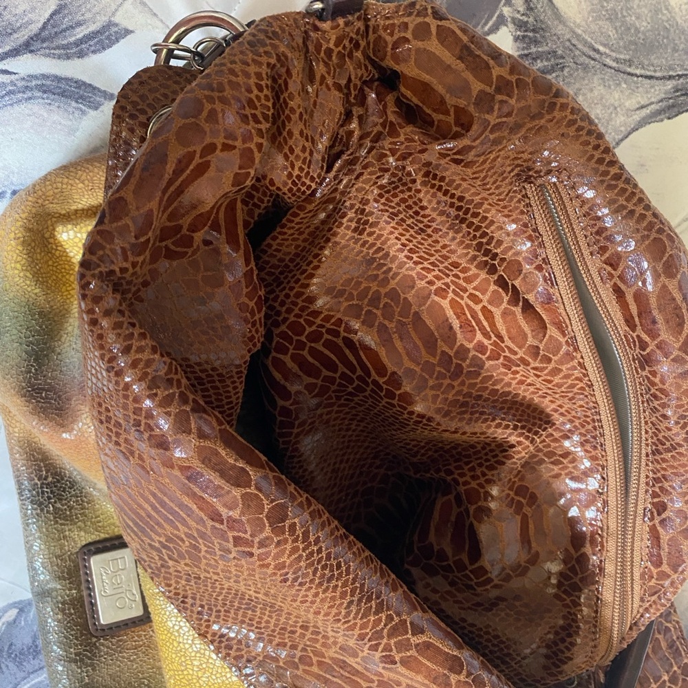Brown Snakeskin Patterned Bag